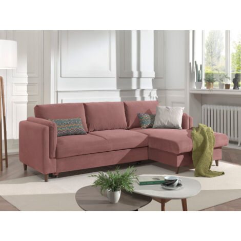 Brooke - canapé d'angle droit - convertible avec coffre - 4 places - en velours