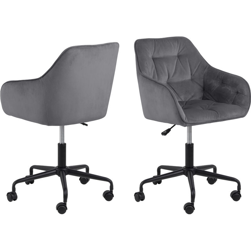 Ebuy24 - Brooke Chaise de bureau en velours, gris.