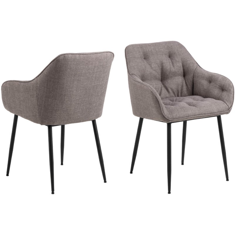 Ebuy24 - Brooke chaise de salle à manger avec accoudoirs marron.