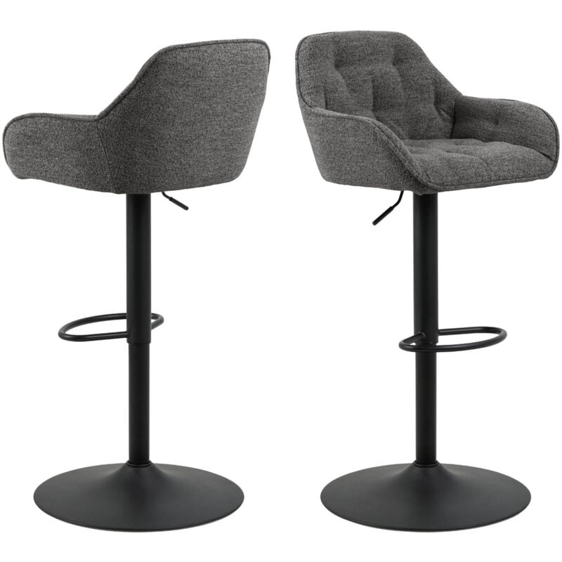 Ebuy24 - Brooke tabouret de bar fonction pivotante, cartouche de gaz gris.