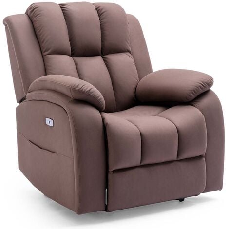 seattle brown leather recliner armchair sofa home lounge chair reclining