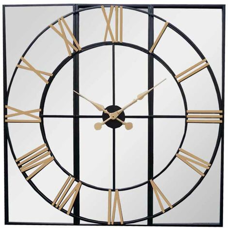 Brooklyn Wall Clock - Black/Gold - L4 x W113 x H113 cm - Black/Gold
