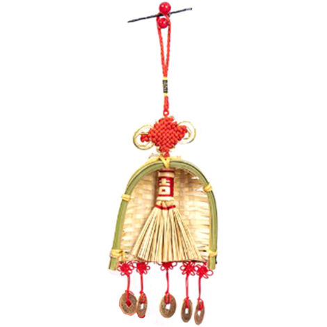 Broom Dustpan Decor Chinese Year Ornament Pendant New Tassel Hanging Decor Mini Fortune Broom Decoration B2