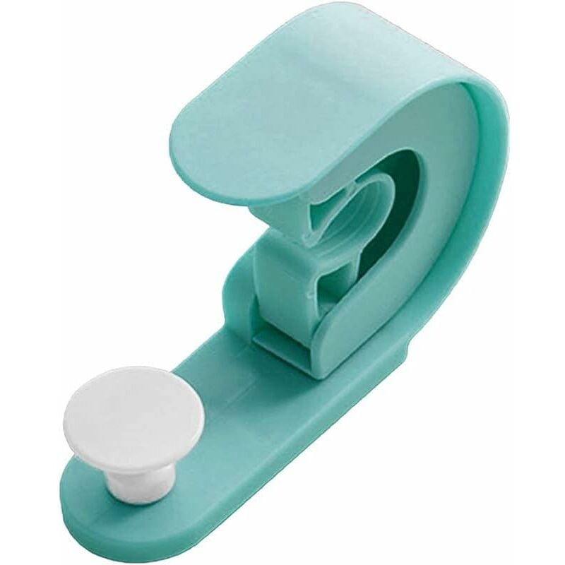 Hoopzi - Broom Mop Holder, Broom Mop Tidy Organiser, Wall-mounted Mop Organizer Garden Tool with Hook for Brush Mop and Broom Tool Storage (Blue)