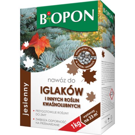 BROS Biopon - Fertilizante de otoño para coníferas 1 kg - Granulado