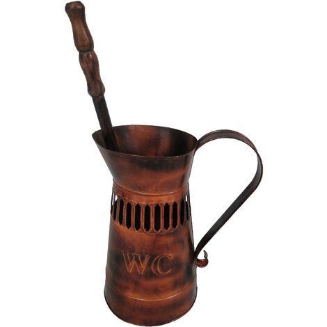 ANTIC LINE CRÉATIONS Brosche mit Toilettenbürste Metall Rost