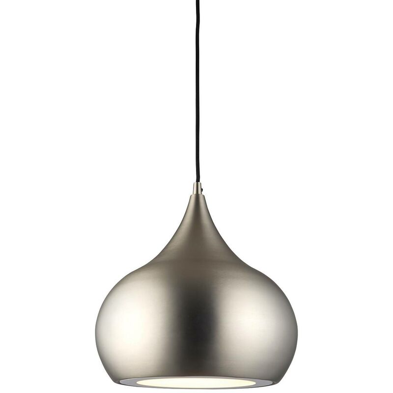 Endon Brosnan - 1 Light Dome Ceiling Pendant Matt Nickel