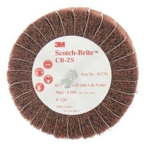 Roue à Lamelles 3M CB-ZS 75 X 45 Mm Grain 60 - Pour Ponçage Fini Sur Inox, Aluminium, Métaux | Brosse Sur Tige 6mm