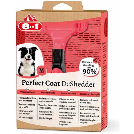 Brosse 8in1 Perfect Coat avec manche ergonomique pour chiens de taille moyenne
