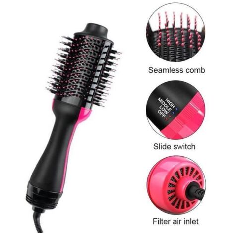 Brosse à air chaud LEEGOAL rose 3 en 1 haute puissance salon ionique négatif lisseur