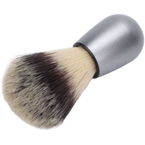 Brosse à barbe professionnelle en métal, synthétique pour mousse de rasage, entretien moustache et soin barbe.