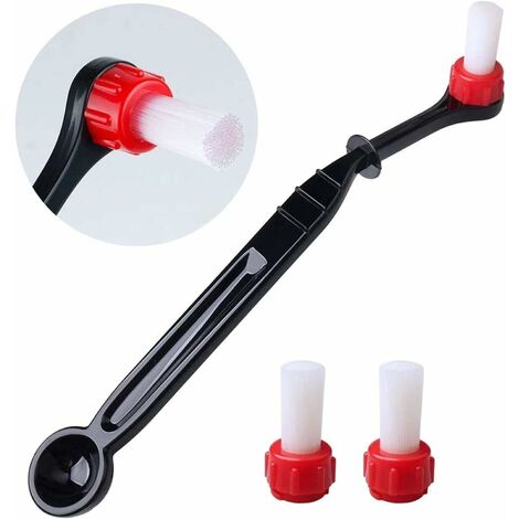Brosse à café, brosse à café en nylon 1 pièce avec 2 têtes de brosse remplaçables Outil de nettoyage du café pour la maison et le bureau