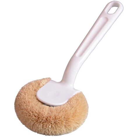 Brosse à casseroles en fibres de coco naturelles, douce pour les casseroles. Convient pour le nettoyage de la cuisine. Convient aux casseroles.