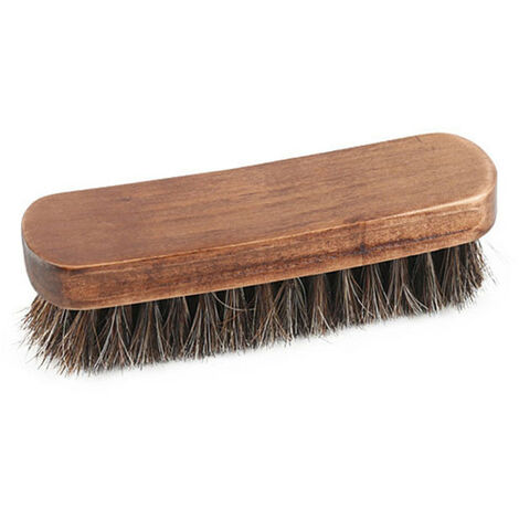 Brosse à chaussures en crin de cheval, brosse à brillance, outil de grattage avec poils de cheval pour bottes, chaussures et autres brosses d&39entretien du cuir,Marron