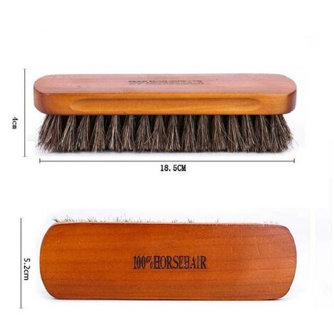 Brosse à chaussures en crin de cheval, outil de grattage brillant avec poils de cheval pour bottes et autres brosses d&39entretien du cuir,France,Couleurs mélangées