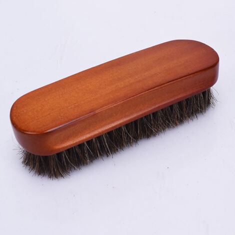 Brosse à chaussures en crin de cheval, outil de polissage avec poils de cheval pour bottes et autres brosses d&39entretien du cuir, 1 pièce,CHINA,Crude wood