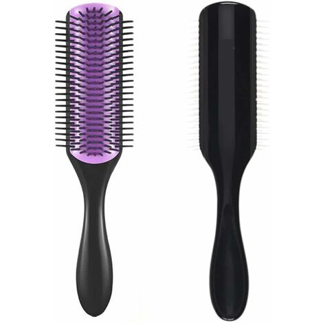 Brosse à cheveux curls brosse à cheveux avec 9 rangées de poils en nylon - brosse à cheveux brosse lissante brosse sèche-cheveux brosse à friser pour démêler. Brushing et lissage des cheveux - brosse
