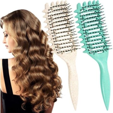 Brosse à Cheveux - Non spécifié - 2 Pièces - Démêlante - Pour Cheveux Bouclés - Ergonomique et Portable