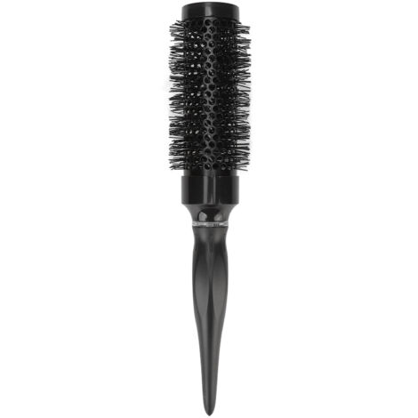 Brosse à cheveux ronde anti-statique avec ions négatifs, massage du cuir chevelu, lissage des cheveux, rouleaux en nylon, pour salon ou maison, noir, 26x3.7x3.7cm