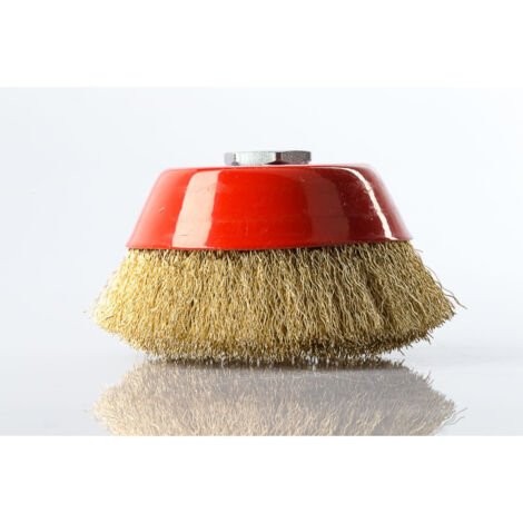 Brosse à Coupelle Alésage 14 Diam 250 Mm Fil Ondulé Laiton Broyeur