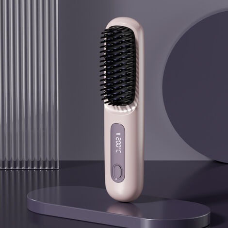 Brosse à dents chauffante/plate rechargeable – Brosse à dents électrique en céramique avec port USB, écran LCD et fonction d'ionophorèse  rechargeable.