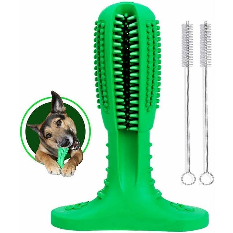 Brosse à Dents Chien Jouet à Macher Soins Dentaires en Caoutchouc Non-Toxique Chien Chiot Brosse à Dents pour Nettoyage des Dents et Protège la Santé