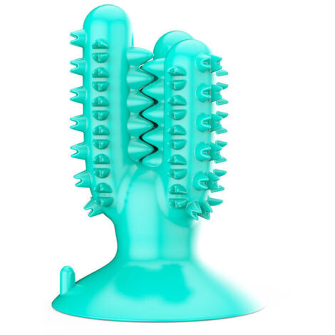 Brosse à Dents Chien, Jouet pour Chien Soin Oral Chien Brossage Bâton Efficace Chien Dents Nettoyage des Dents Caoutchouc Animaux Brosse à Dents Jouet à Mâcher    (Bleu)