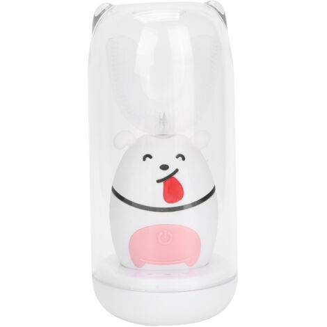 Brosse à dents électrique automatique en U pour enfants 7-12 ans, étanche IPX7 avec couvercle