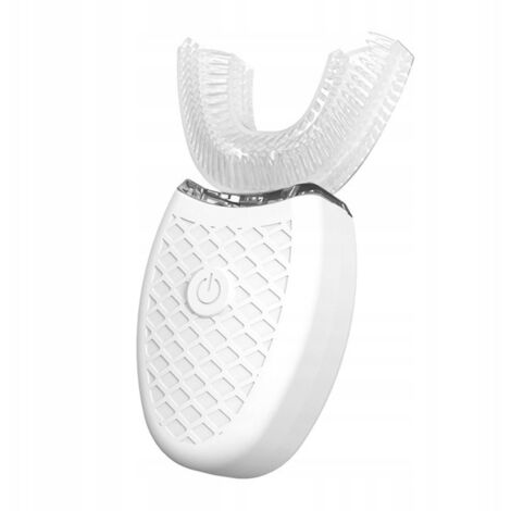 Brosse à dents électrique en silicone durable en forme de U, blanche
