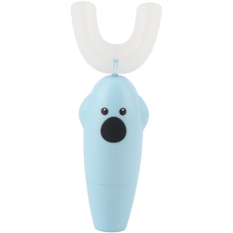 Brosse à dents électrique en U pour enfants - Nettoyage buccal automatique avec massage (Bleu)