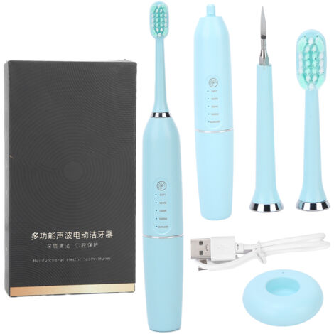 Brosse à dents électrique enfant rechargeable sans fil - Nettoyage en profondeur et blanchiment des dents - Bleu