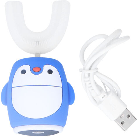 Brosse à Dents Électrique Enfants en Forme de U - Outil de Soin Dentaire Mignon Bleu