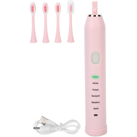 Brosse à dents électrique rechargeable blanchissante pour adultes - Rose