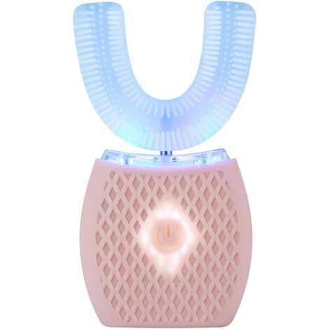 Brosse à dents électrique rechargeable pour adultes à ultrasons améliorée (rose)