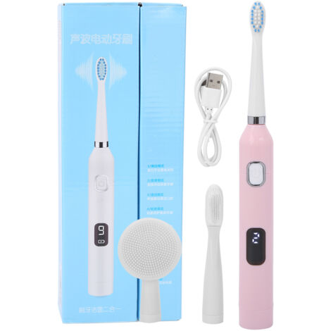Brosse à Dents Électrique Rechargeable pour Adultes - Nettoyage Blanchissant Étanche Rose