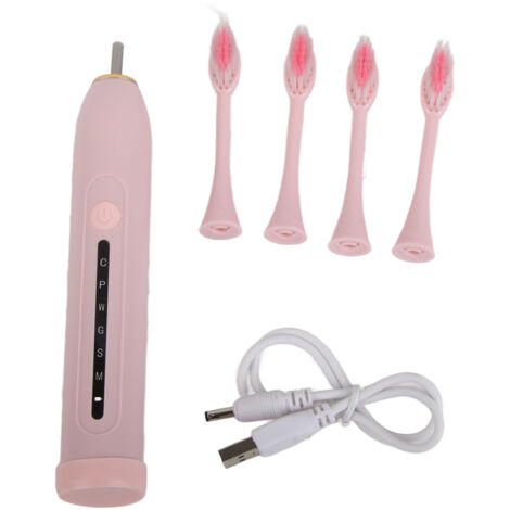 Brosse à dents électrique rechargeable pour adultes - Nettoyage sonique puissant et portable - Rose