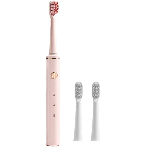Brosse à Dents Électrique Rechargeable USB, Poils Souples, 2 Vitesses, Rose pour Adultes - Nettoyage Dentaire Optimal