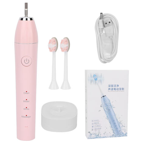 Brosse à dents électrique rechargeable USB pour adultes - Etanche IPX7 - Rose