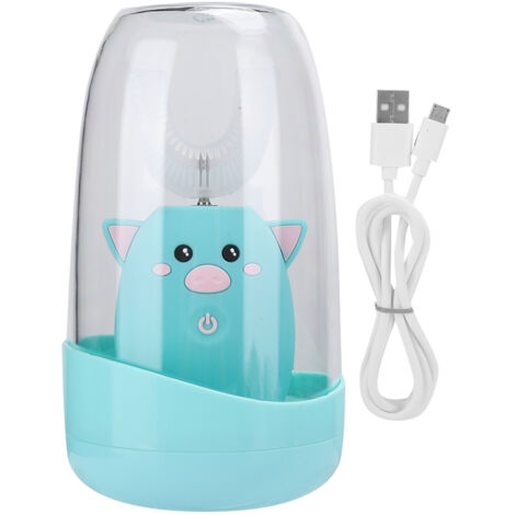 Brosse à dents électrique sonique en U pour enfants - Nettoyage intelligent et soin buccal (Vert, 2-6 ans)