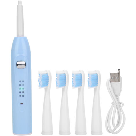 Brosse à dents électrique sonique rechargeable USB pour adultes - étanche, poils souples, automatique, bleue