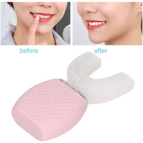 Brosse à dents électrique U-Shape rechargeable USB IPX7 avec base de massage ultrasonique ABS poids 263g, chargement 5V, autonomie 10 minutes, garantie anti-déchets
