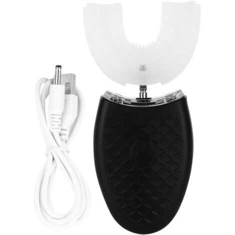 Brosse à dents électrique ultrasonique 360° – Brosse à dents intelligente automatique en forme de U, adaptée aux enfants et aux adultes – Nettoyage sonique entièrement automatique – Conception sans fi
