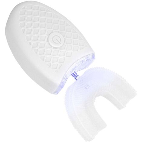 Brosse à Dents Électrique Ultrasonique Adulte en Forme de U - Nettoyage Automatique et Soin Buccal (Modèle Adulte Blanc)
