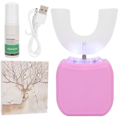 Brosse à dents électrique ultrasonique en silicone en forme de U pour nettoyage automatique intelligent