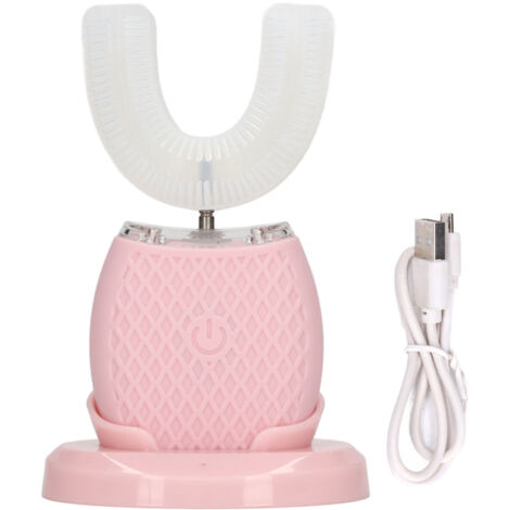Brosse à dents électrique ultrasonique IPX7 étanche, recharge USB 5V avec socle et massage en forme U