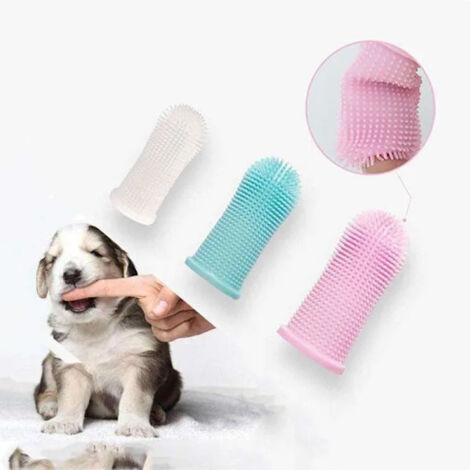 Brosse à dents pour chien, brossette dentaire doigt, soin buccal animal, multicolore - pièce unique, couleur aléatoire