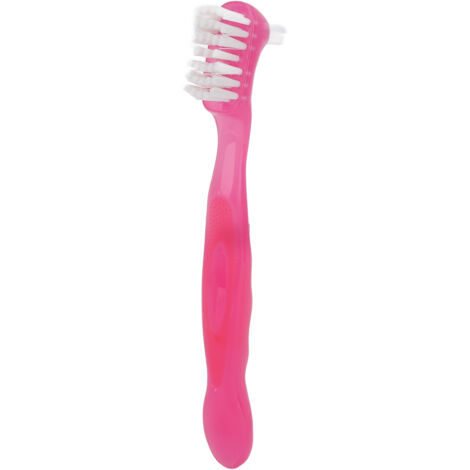 Brosse à Dents pour Prothèses Dentaires - Nettoyage Efficace des Taches et Résidus - Parfaite pour Déplacements et Usage Quotidien - Rose