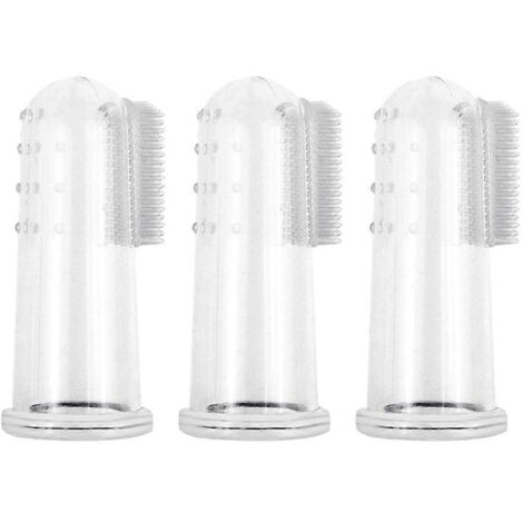 Brosse à dents souple pour animaux (lot de 3) avec masseur intégré pour le soin dentaire