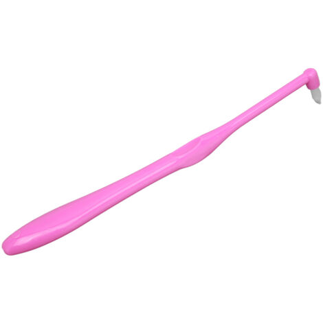 Brosse à dents spéciale appareils orthodontiques - Nettoyant interdentaire rose