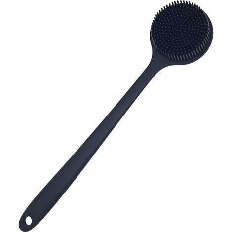 Brosse Dos Douche Long Manche, Brosse de Douche, Brosse pour le corps, avec  manche amovible 2 Têtes de Brosse de Bain Détachable, Crinière Naturelle